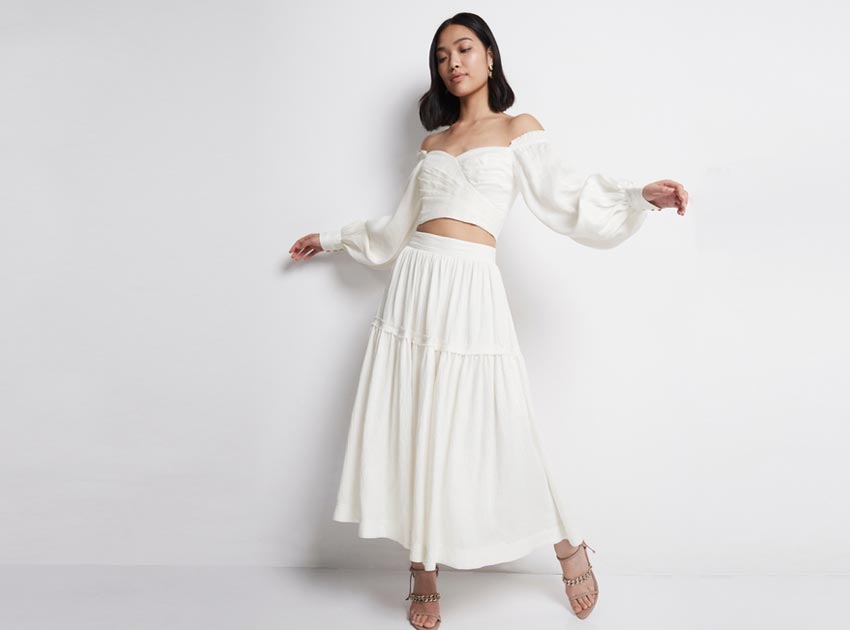 Admiration Gathered Midi Skirt